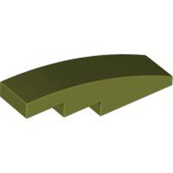 Brick with Bow Curve Slope 1x4 Olive Green