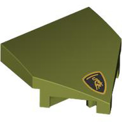 Plate with Bow 2x2x2/3 45 Degree Number 2 Olive Green