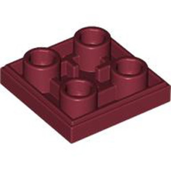 Flat Tile 2x2 Inverted Dark Red