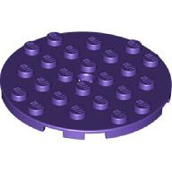 Plate 6x6 Round with Tube Snap Medium Lilac