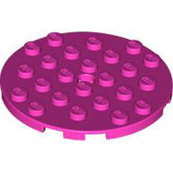 Plate 6x6 Round with Tube Snap Bright Purple
