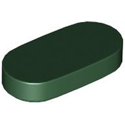 Tile 1x2 1/2 Circle Earth Green