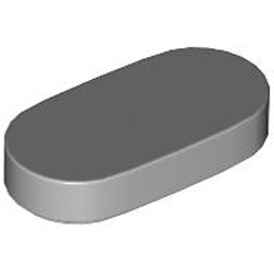 Tile 1x2 1/2 Circle Medium Stone Grey