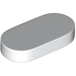 Tile 1x2 1/2 Circle White