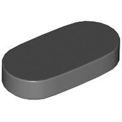 Tile 1x2 1/2 Circle Dark Stone Grey