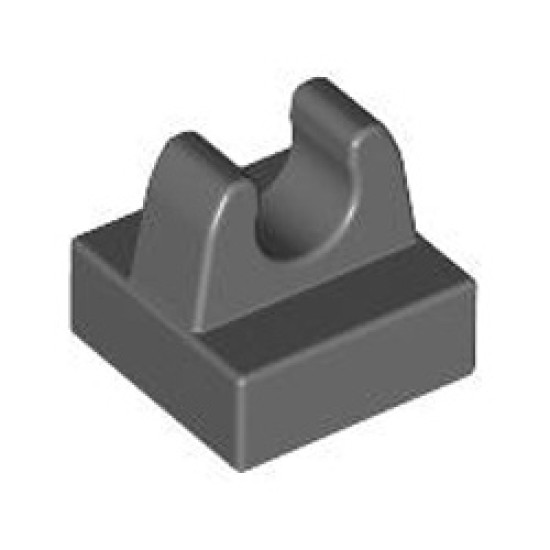 Plate 1x1 with Up Right Full Holder Dark Stone Grey