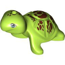 Turtle with Hole Diameter 1.5 - Decorated 1 Bright Yellowish Green