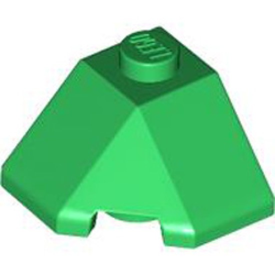 Roof Tile 2x2x1 45 Degree Bottom 45 Degree Dark Green