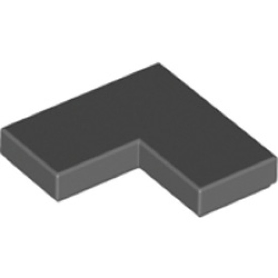 Flat Tile Corner 1x2x2 Dark Stone Grey