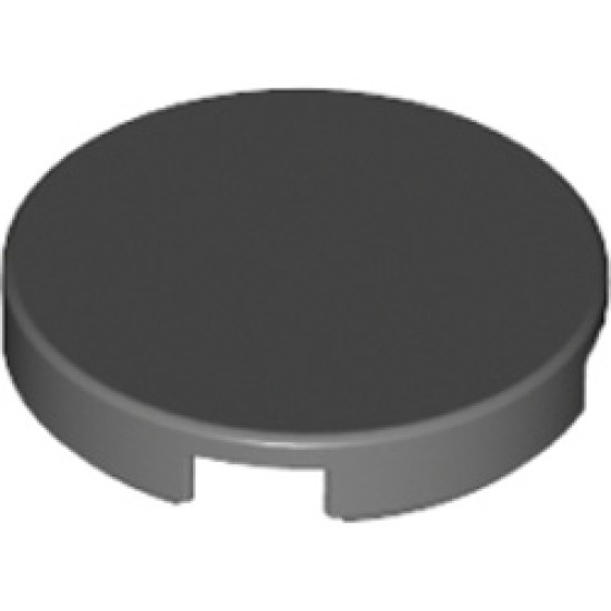 Flat Tile 2x2 Round Dark Stone Grey