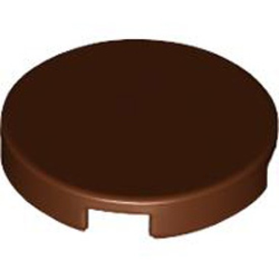 Flat Tile 2x2 Round Reddish Brown