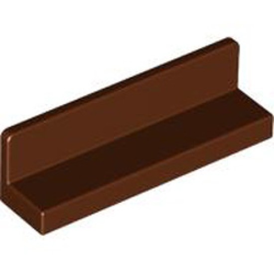 Wall Element 1x4x1 with Round Corners Reddish Brown