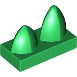 Plate 1x2 with 2 Vertical Teeth Dark Green