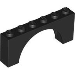 Brick with Inside Bow 1x6x2 Black