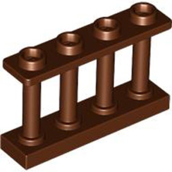 Fence 1x4x2 with 4 Knobs Reddish Brown