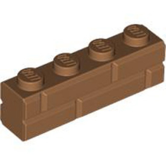 Profile Brick 1x4 Single Groove Medium Nougat