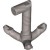 3-Hook with Angle Shaft Diameter 3.2 Silver Metallic