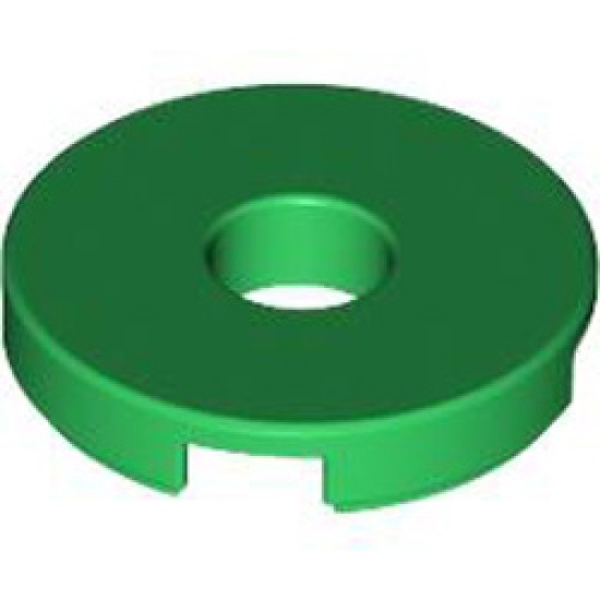 Flat Tile 2x2 Round with Hole Diameter 4.85 Dark Green