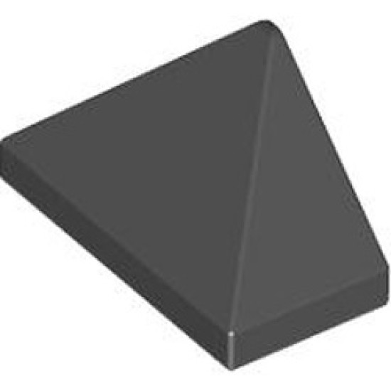 End Ridged Tile 1x2/45 Degree Black