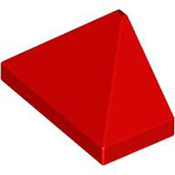 End Ridged Tile 1x2/45 Degree Bright Red