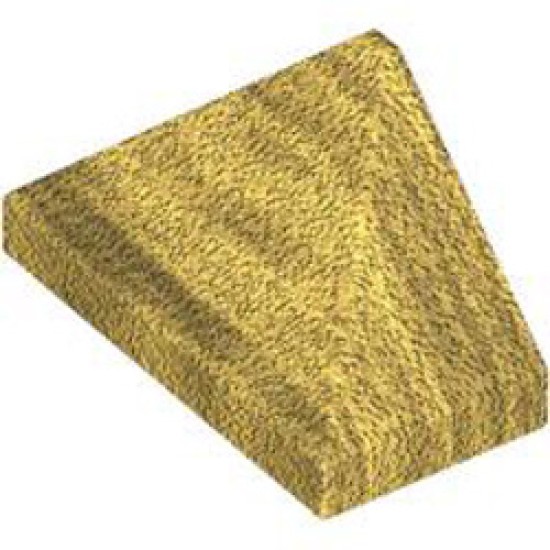 End Ridged Tile 1x2/45 Degree Warm Gold