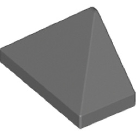 End Ridged Tile 1x2/45 Degree Dark Stone Grey