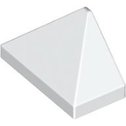 End Ridged Tile 1x2/45 Degree White