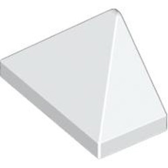 End Ridged Tile 1x2/45 Degree White