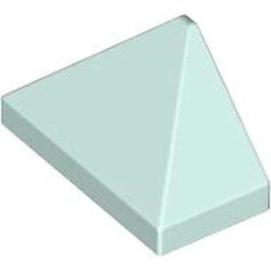 End Ridged Tile 1x2/45 Degree Aqua