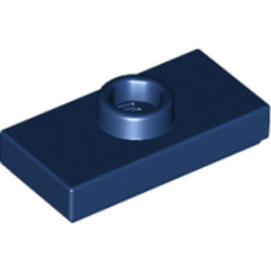 Plate 1x2 with 1 Knob Earth Blue