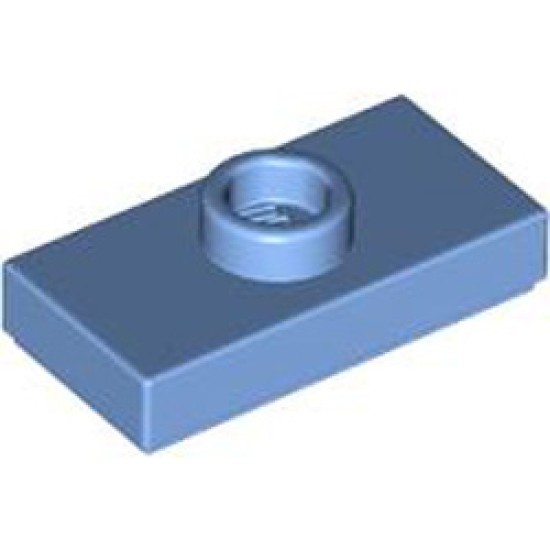 Plate 1x2 with 1 Knob Medium Blue