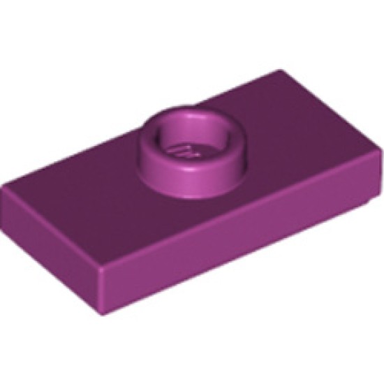 Plate 1x2 with 1 Knob Bright Reddish Violet