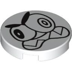 Round Tile 2x2 Eye Mixels 1001 White