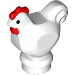 Chicken Decorated Number 1 White