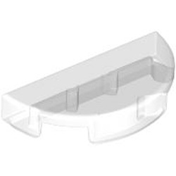 Tile 1x2 with 1/2 Circle Transparent