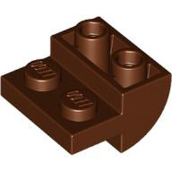 Brick 2x2x1 Inverted Bow with Cut Out Reddish Brown