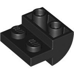 Brick 2x2x1 Inverted Bow with Cut Out Black