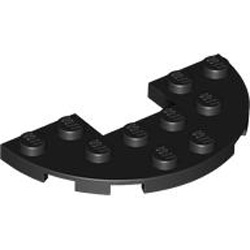Plate Half Circle 3x6 with Cut Black