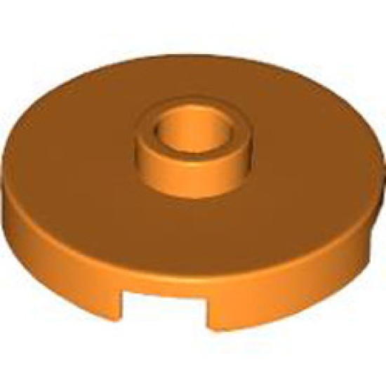 Plate Round with 1 Knob Bright Orange