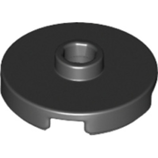 Plate Round with 1 Knob Black