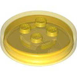 Function Circle Brick 4x4x2/3 Number 1 Transparent Yellow
