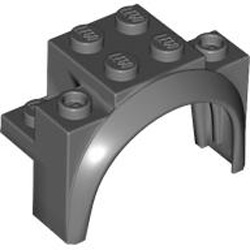 Brick with Arch 2x4x2 1/3 Dark Stone Grey