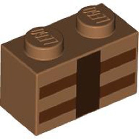 Brick 1x2 Number 14 Medium Nougat