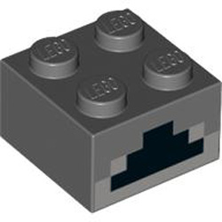 Brick 2x2 Number 5 Dark Stone Grey