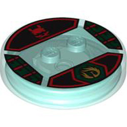 Function Circle Brick 4x4x2/3 Number 2 Number 34 Transparent Light Blue