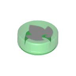 Flat Tile 1x1 Round Number 33 Transparent Green