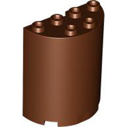 Wall Element Round 2x4x4 Reddish Brown
