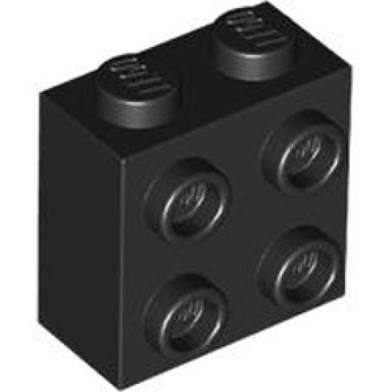 Brick 1x2x1 2/3 with 4 Knobs Black