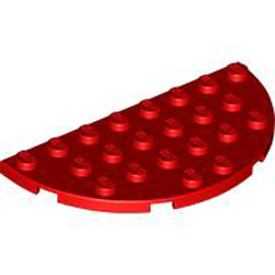 1/2 Circle Plate 4x8 Bright Red