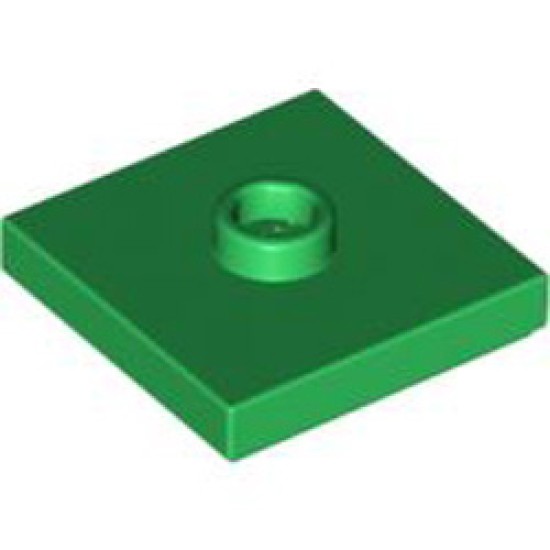 Plate 2x2 with 1 Knob Dark Green